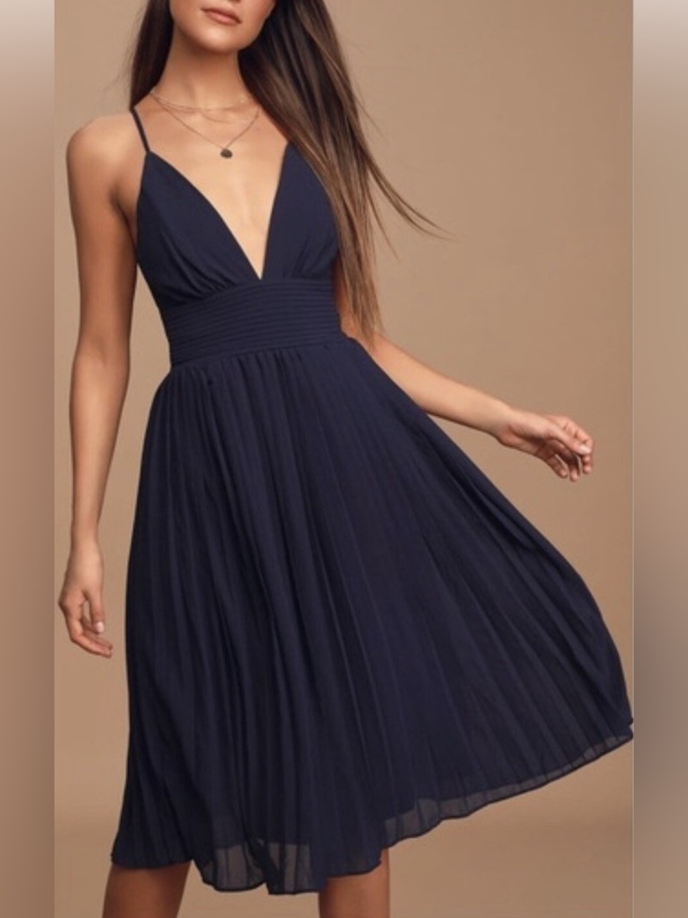 Lulus NWT Love Me To the Moon Navy Maxi Wedding Guest Dress
